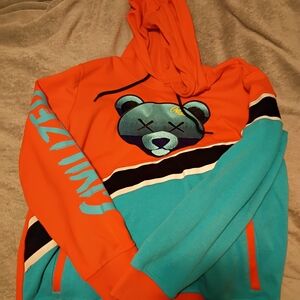Vibrant Teal and Orange Hoodie